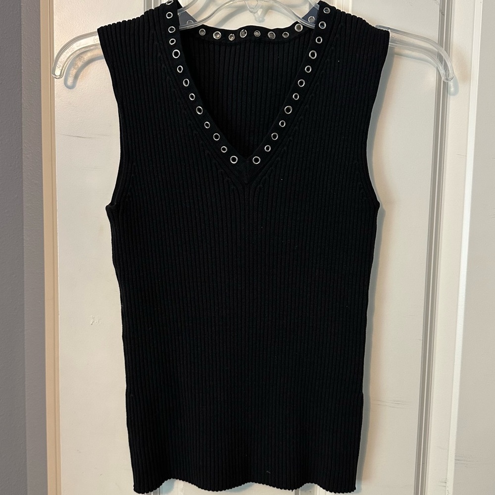 Vintage Cache black Ribbed Sleeveless sweater